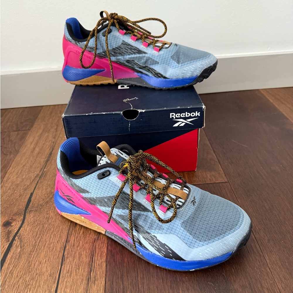 Reebok Nano X1 TR Adventure Women’s Shoes, 8.5, Grey, Black, Blue, Pink H67963